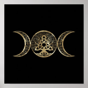 Triple Moon Tree of Life Triquetra Poster
