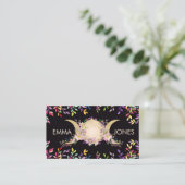 Triple Moon - Triple Goddess Floral Ornament Visitekaartje (Staand voorkant)