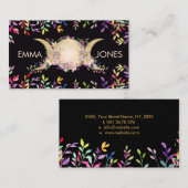 Triple Moon - Triple Goddess Floral Ornament Visitekaartje (Voorkant / Achterkant)