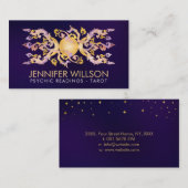 Triple Moon - Triple Goddess Fluorite and Gold Visitekaartje (Voorkant / Achterkant)