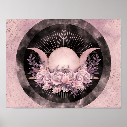 Triple Moon - Triple Goddess - Gentle Floral Poster (Voorkant)