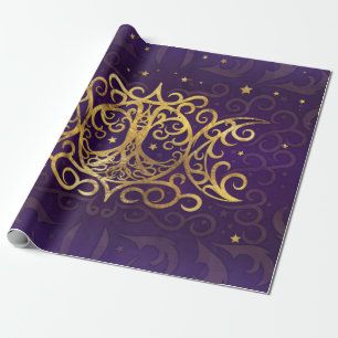 Triple Moon - Triple Goddess Gold en Paars Cadeaupapier