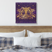Triple Moon - Triple Goddess Gold en Paars Canvas Afdruk (Insitu (Slaapkamer))