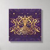 Triple Moon - Triple Goddess Gold en Paars Canvas Afdruk (Voorkant)