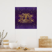 Triple Moon - Triple Goddess Gold en Paars Poster (Keuken)
