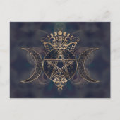 Triple Moon - Triple Goddess Gold en Purples Briefkaart (Voorkant)