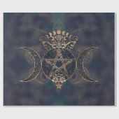 Triple Moon - Triple Goddess Gold en Purples Cadeaupapier (Vlak)