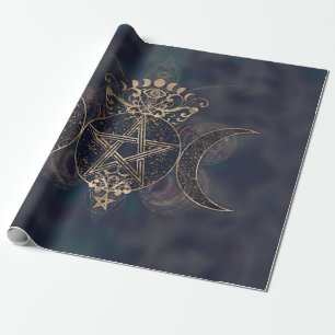 Triple Moon - Triple Goddess Gold en Purples Cadeaupapier