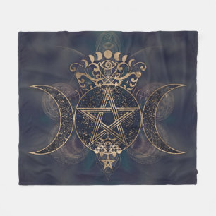 Triple Moon - Triple Goddess Gold en Purples Fleece Deken