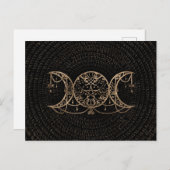 Triple Moon - Triple Goddess Gold en zwart Briefkaart (Voorkant / Achterkant)