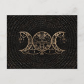 Triple Moon - Triple Goddess Gold en zwart Briefkaart (Voorkant)