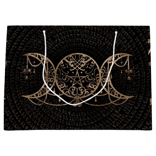 Triple Moon - Triple Goddess Gold en zwart Groot Cadeauzakje (Voorkant)