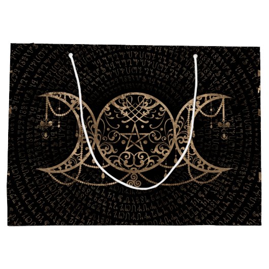 Triple Moon - Triple Goddess Gold en zwart Groot Cadeauzakje (Achterkant)