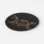 Triple Moon - Triple Goddess Gold en zwart Papieren Bordje (Gekanteld)