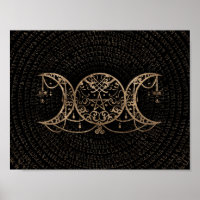 Triple Moon - Triple Goddess Gold en zwart