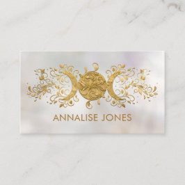 Triple Moon - Triple Goddess Golden Ornament Busi Visitekaartje