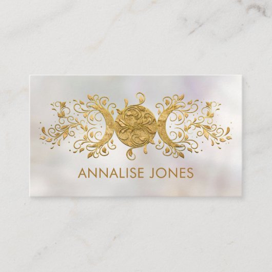 Triple Moon - Triple Goddess Golden Ornament Busi Visitekaartje (Voorkant)