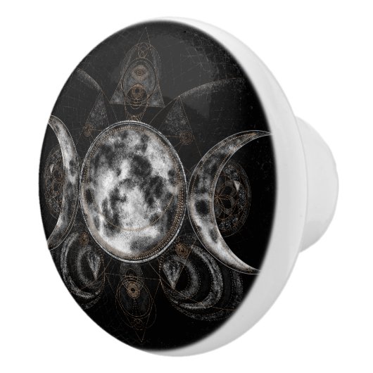 Triple Moon - Triple Goddess Keramische Knop (Rechts)