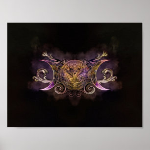 Triple Moon - Triple Goddess - Midnight shimmer Poster