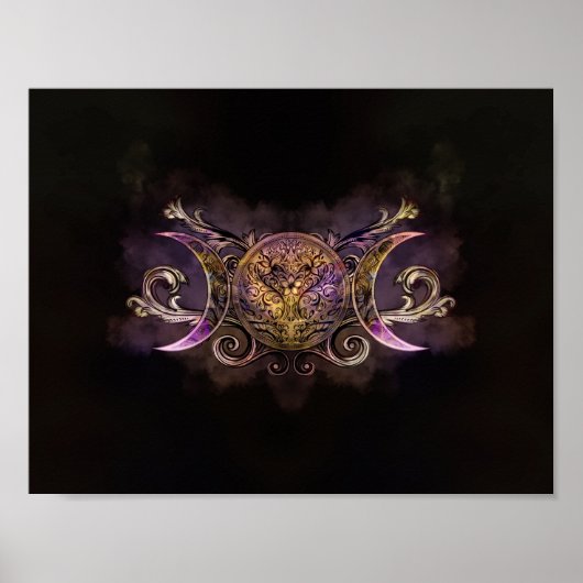 Triple Moon - Triple Goddess - Midnight shimmer Poster (Voorkant)