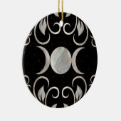 Triple Moon - Triple Goddess - Moeder van Pearl Keramisch Ornament (Rechts)