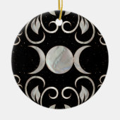 Triple Moon - Triple Goddess - Moeder van Pearl Keramisch Ornament (Voorkant)