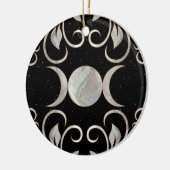 Triple Moon - Triple Goddess - Moeder van Pearl Keramisch Ornament (Links)