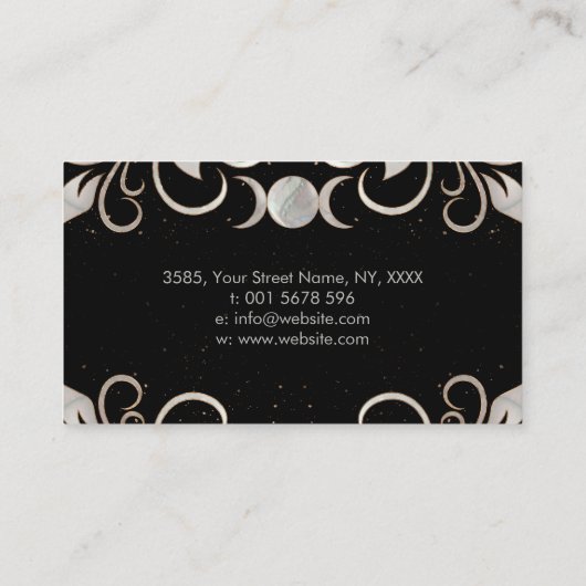 Triple Moon - Triple Goddess Moeder van Pearl Visitekaartje (Achterkant)