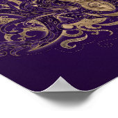 Triple Moon - Triple Goddess Paars en Gold Poster (Hoek)