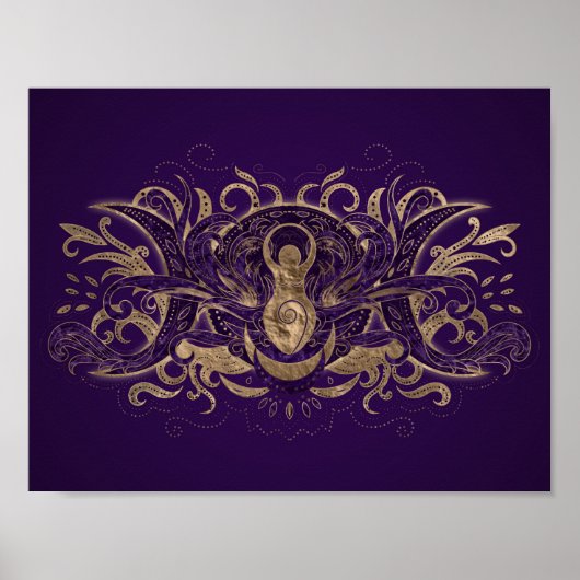 Triple Moon - Triple Goddess Paars en Gold Poster (Voorkant)