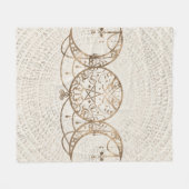 Triple Moon - Triple Goddess Pastel Gold Fleece Deken (Voorkant (Horizontaal))