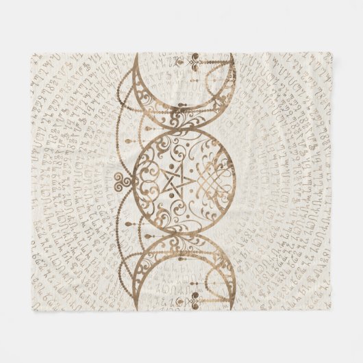 Triple Moon - Triple Goddess Pastel Gold Fleece Deken (Voorkant (Horizontaal))