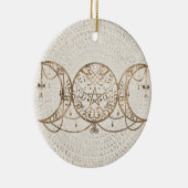Triple Moon - Triple Goddess Pastel Gold Keramisch Ornament (Rechts)