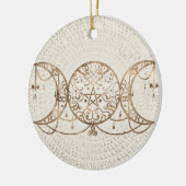 Triple Moon - Triple Goddess Pastel Gold Keramisch Ornament (Links)