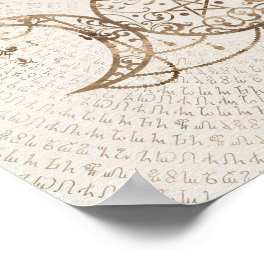 Triple Moon - Triple Goddess Pastel Gold Poster (Hoek)