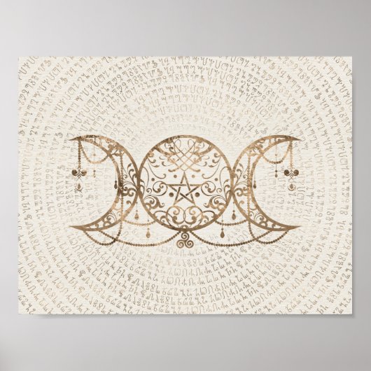 Triple Moon - Triple Goddess Pastel Gold Poster (Voorkant)