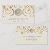 Triple Moon - Triple Goddess Pearl en Gold Busin Visitekaartje (Voorkant / Achterkant)