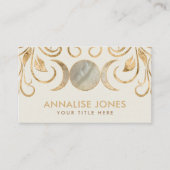 Triple Moon - Triple Goddess Pearl en Gold Busin Visitekaartje (Voorkant)