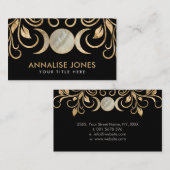Triple Moon - Triple Goddess Pearl en Gold Visitekaartje (Voorkant / Achterkant)