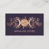 Triple Moon - Triple Goddess Roos Gold Ornament Visitekaartje (Voorkant)