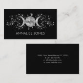 Triple Moon - Triple Goddess Silver Ornament Visitekaartje (Voorkant / Achterkant)