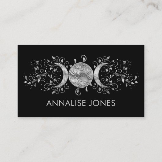 Triple Moon - Triple Goddess Silver Ornament Visitekaartje (Voorkant)