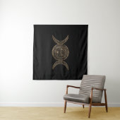 Triple moon - Triple Goddess - Triskelion Wandkleed (In Situ (horizontaal))