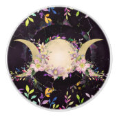 Triple Moon - Triple Goddess - Waterverf Keramische Knop (Voorkant)