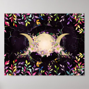 Triple Moon - Triple Goddess - Waterverf Poster