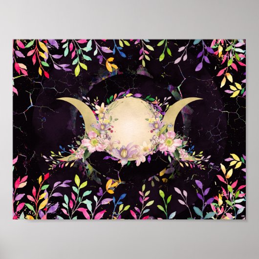 Triple Moon - Triple Goddess - Waterverf Poster (Voorkant)