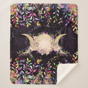 Triple Moon - Triple Goddess - Waterverf Sherpa Deken