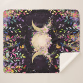 Triple Moon - Triple Goddess - Waterverf Sherpa Deken (Voorkant (horizontaal))