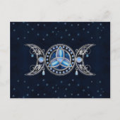 Triple Moon Triquetra Ornament met Moonstone Briefkaart (Voorkant)