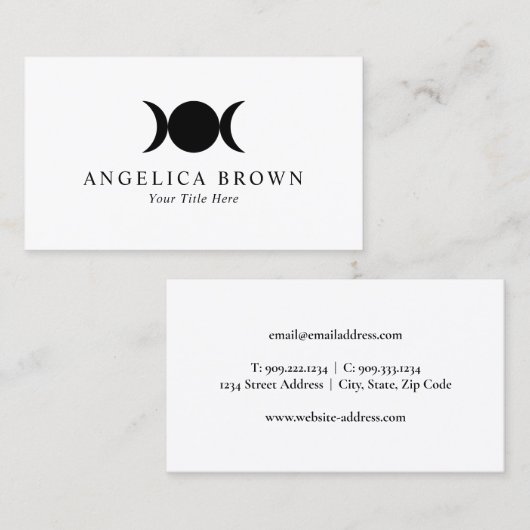 Triple Moon Visitekaartje (Voorkant / Achterkant)